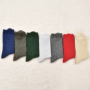 Chaussettes mi-hautes de haute qualité pour fille, tube moyen, mode printemps et été, fines, fil doré et argenté, chaussettes de loisirs pour femmes, 2025 - Product Image 3