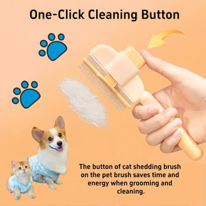 Brosse à poils pour animaux de compagnie populaire, brosse autonettoyante pour chien, brosse à poils pour animaux de compagnie pour éliminer les nœuds et les poils lâches, peigne pour chat - Product Image 2