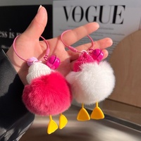 Super mignon et doux véritable loutre porte-clés caneton voiture porte-clés pendentif peluche poupée petite briquette sac d'école et sac à dos tentures