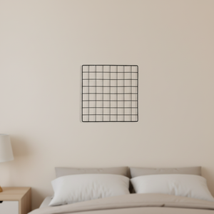 Panneau mural décoratif écologique et imperméable de forme carrée pour salon, <span class=keywords><strong>grille</strong></span> en fer DIY moderne pour accrocher des photos avec pompons amovibles - Product Image 1