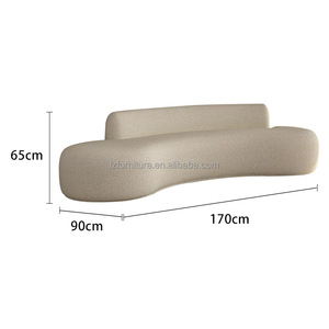 Ensemble Courbé en Tissu Bouclé Blanc Velours Style Européen Moderne, Mousse Haute Densité Écologique et Durable pour Usage Commercial Hôtelier - Product Image 6