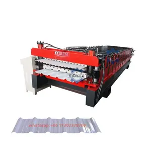 Double Layer Color Steel Galvanized Metal Aluminum Glazed Corrugated And Trapezoidal Sheet Roof Roll Forming Machine