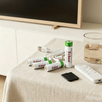 2025 grosir dan harga pabrik Lithium tipe-c AA 1.5V 2200mWh baterai isi ulang untuk peralatan rumah tangga