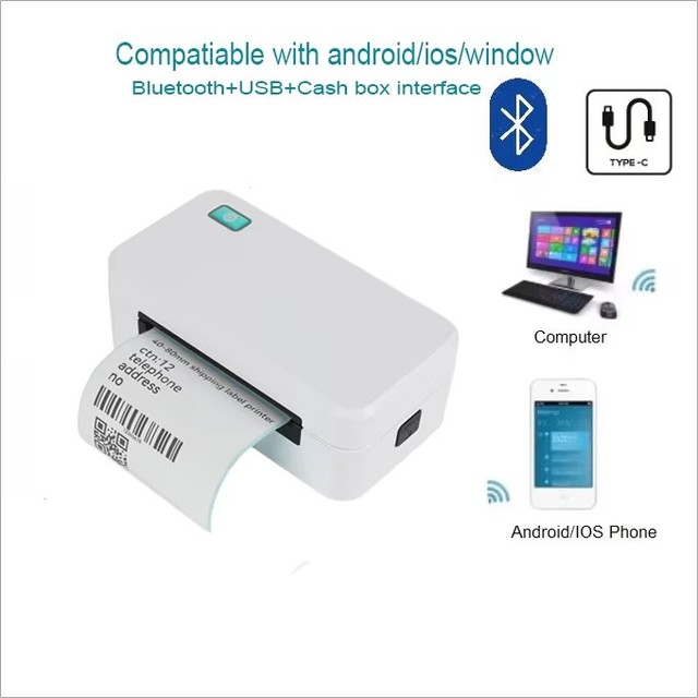 80mm  Thermal Label Printer for Shipping & Retail, USB Connection with Free SDK and Driver