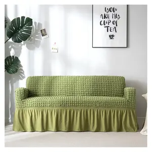 Bán buôn đa màu sắc mới nhất thiết kế bong bóng sofa Bìa Jacquard ma thuật Đồng bằng polyester chống trượt couch sofa bìa với váy
