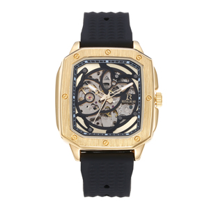 Montres mécaniques de luxe sport en or rose avec bracelet en caoutchouc, automatiques et étanches - Product Image 3