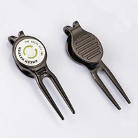 Outil de réparation de divots de golf personnalisé en métal et plastique, couteau papillon magnétique vierge, clip de chapeau de golf, marqueur de balle de golf, logo personnalisé
