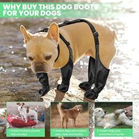 Bottes et protections pour pattes de chien imperméables, réglables et souples pour la marche en extérieur - Toutes saisons, noir