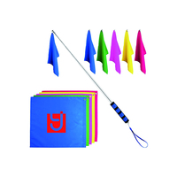 2023 Logo personnalisé Polyester Nylon Formation Cheval Drapeau Fouet Tour Guide Drapeau Avec Rétractable Télescopique Pôle Crochet Lunge Bâton