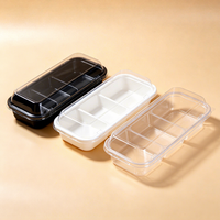 Petite barquette alimentaire en PET pour tranches de gâteau, pain, pâtisserie, emballage alimentaire de supermarché, conteneur en plastique jetable, design personnalisé