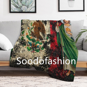 Manta de Forro Polar de Poliéster Sublimada con Personajes de San Judas <span class=keywords><strong>Tadeo</strong></span> y la Virgen de Guadalupe, Personalizada al por Mayor para América del Norte y México - Product Image 2