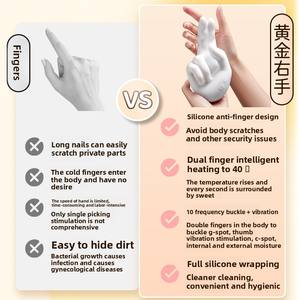 Masseur manuel à 10 fréquences, stimulateur clitoridien réaliste avec mouvements de doigts, chauffant, vibrateur à mains flexibles - Product Image 6