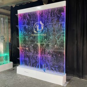 Panneau mural en acrylique à bulles d'eau avec éclairage LED à changement de couleur personnalisé pour projet de restaurant d'hôtel - Product Image 1