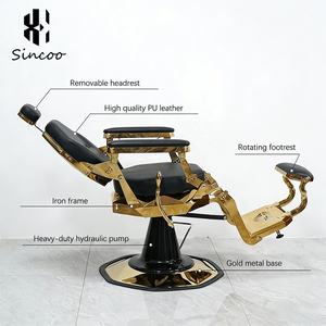 Tốt Nhất Bán Hiện Đại Chất Lượng Cao Da Cam Vàng Khung Tóc Salon Người Đàn Ông Tóc Rửa Cắt Tóc Ghế - Product Image 5