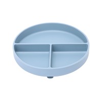 Assiette ronde en silicone à ventouse, compartimentée, antidérapante, pour bébé, vaisselle pour tout-petits, assiette sectionnée pour enfants