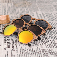 Vente directe d'usine Lunettes de soleil en liège pour homme Petite taille Gris/Brun/Orange Verres de haute qualité Design de marque haut de gamme