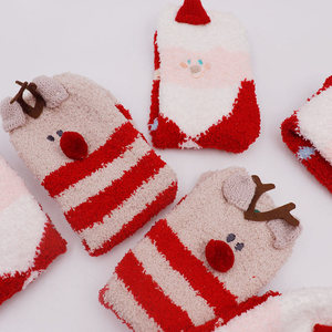 Chaussettes en velours pour <span class=keywords><strong>femmes</strong></span>, couleur corail, pour noël, vente en gros, en coton, personnalisées, Calcetines, style poupée de neige, 2021 - Product Image 6