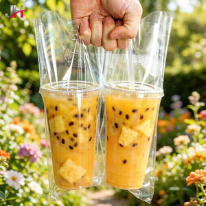 Sacchetto di Plastica Personalizzabile per Asporto, Portabicchieri per Bubble Tea, Bevande e Succhi - Product Image 2