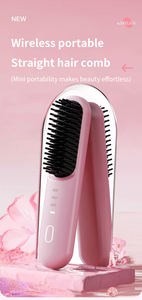 <span class=keywords><strong>Brosse</strong></span> lissante électrique sans fil réglable en gros, type C 200 ℃   <span class=keywords><strong>Brosse</strong></span> à <span class=keywords><strong>cheveux</strong></span> professionnelle portable pour les voyages - Product Image 2
