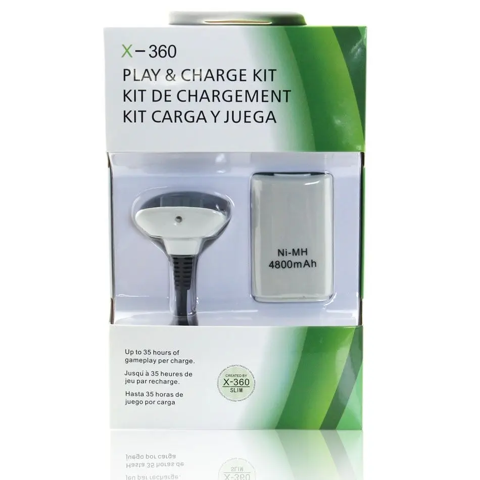 Batterie rechargeable HONSON 4800mah, pour contrôleur de batterie Xbox 360 slim boîte noire/blanche paquet HS-XM107B