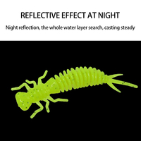 Appât souple en Silicone pour la pêche, leurre pour attraper des poissons en forme d'insecte, matériel pour l'extérieur, vente en gros, 0.8g