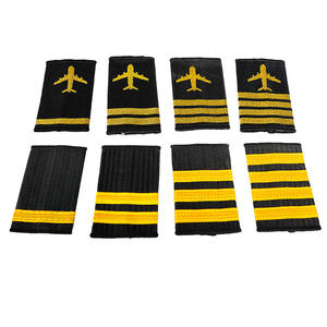 Professionelle Uniform Latten Fluglinienpilot Epaulets, Vier Latten Kapitän Schulter Platten Insignien-Schieber Cosplay Epaulettenschieber - Product Image 1