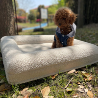 Canapé-lit orthopédique XL/XXL pour chien avec housse imperméable, mousse de soutien, coussin antidérapant amovible et lavable, motif uni