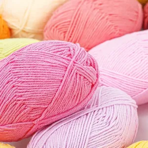 混紡手編み糸用の高品質の厚手の綿かぎ針編み糸DIYミルク綿糸