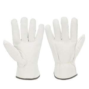 Guantes de Trabajo Industriales de Alta Resistencia, de Piel de Cabra Crema, con Palma y Pulgar Reforzados, Sin Forro, para Construcción, Anticorte y Resistentes al Calor - Product Image 1