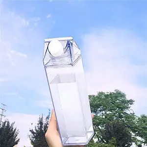 Bouteille d'eau en plastique transparent 32oz, sans BPA, pour jus, avec couvercles étanches, de 1 litres, sans bisphénol a