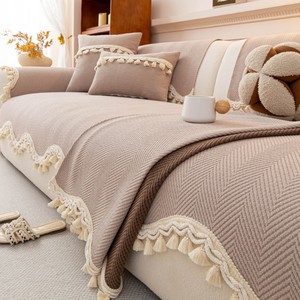 <b>Sofa</b> Cushions Autumn Tassels Gray Green Dark Brown Light Brown Non Slip Cat Scratch Resistant General Use <b>Sofa</b> <b>Covers</b> - Product Image 1