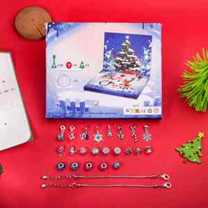 2025 Trendy Silver Titanium Christmas <b>Blind</b> <b>Adjustable</b> Bracelet Fashion Jewelry Set Charms Women's Gift for Jewelry Making Toys - Product Image 3