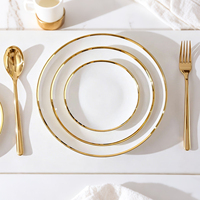 Assiettes plates rondes en porcelaine blanche pure, vaisselle en céramique, assiettes personnalisées avec logo pour restaurant, hôtel, mariage, restauration à domicile