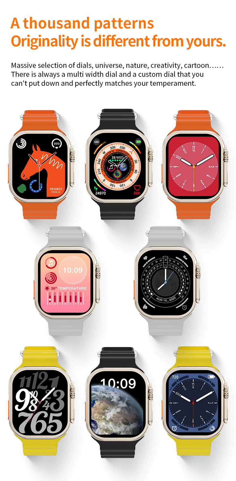 640x480 Sports Smartwatch BT Calling HK8 Pro Max Zinc Alloy Case