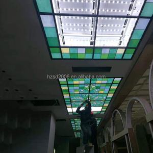 Bloc de verre Tiffany artisanal personnalisé avec cadre en fer, éclairage de plafond de style européen pour la décoration de la maison, de l'hôtel et de la villa - Product Image 4