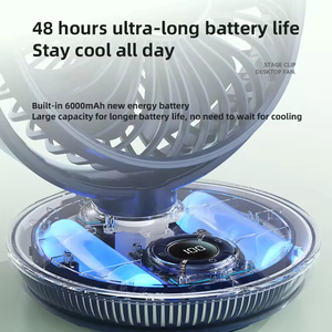 Portable 3 in 1 Multi-function Digital Display 5 Levels Rotating Speed Aromatherapy Adjustable Desktop <b>Fan</b> With Colorful Light - Product Image 5