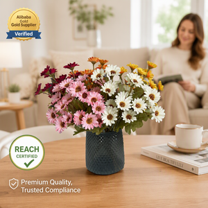 Bouquet di Fiori Artificiali Simulati di Margherita (Bellis Perennis) per Decorazioni Casa, Matrimoni e Feste - Fiori Finti Economici all'Ingrosso - Product Image 1