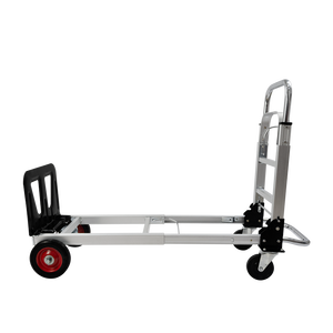 Uni-Silent 90kgs 2 en 1 Diable convertible et chariot, Chariot à main en aluminium avec 2 roues pivotantes FHT90A - Product Image 4