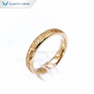 Tianyu Gems patrón personalizado privado 10K 14K 18K oro amarillo sólido 3,5mm ancho banda de boda para mujer - Product Image 1