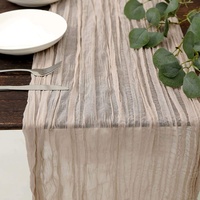Chemin de table vert sauge style ferme, chemin de table uni en gaze, chemin de table en gaze de coton pour mariage et fête