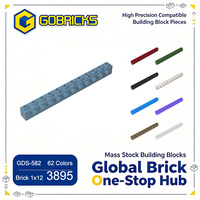 Ladrillos Gobricks al por Mayor, Piezas de Bloques de Construcción GDS-582, Ladrillo 3895 1x12 con 11 Orificios para Pernos, Piezas de Ladrillos ABS de Alta Precisión