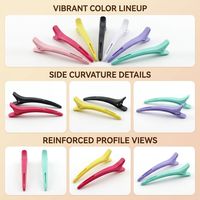 Pinces à bec de canard professionnelles 7 couleurs C116, haute brillance, pour salon, pinces de sectionnement, épingles à cheveux de coiffure avec ressort en alliage