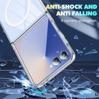 Étui transparent hybride 2-en-1 compatible avec Samsung Z Flip 8 7 6, coque magnétique antichoc pour écran pliable