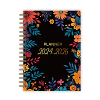 2024 2026 cahier d'agenda d'auto-soins en spirale imprimé personnalisé planificateur quotidien Agenda mensuel Journal d'entraînement bien-être pour les étudiants