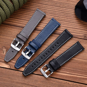 JUELONG <span class=keywords><strong>Bracelet</strong></span> de montre en <span class=keywords><strong>cuir</strong></span> de vachette motif Epsom <span class=keywords><strong>Bracelet</strong></span> de montre en <span class=keywords><strong>cuir</strong></span> à dégagement rapide pour montres 20mm 22mm - Product Image 3