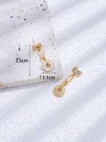 1 paire de boucles d'oreilles élégantes et luxueuses pour femmes, polyvalentes, magnifiques, plaquées or 18 carats, avec boucle en forme de nœud incrustée de zircon