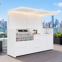 YOUYA Nouveau Modèle Cuisine Extérieure Modulaire Pliable en Acier Inoxydable 304 Résistant à la Chaleur, Bar de Cuisine, Pod de Cuisine