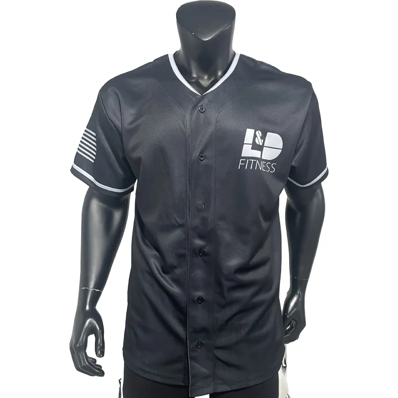 Wholesale Oem Sublimation Plain Blank Vintage Sublimation Black Baseball Jersey