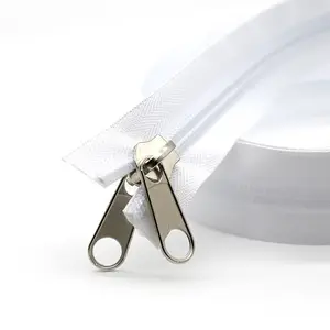 Hot Selling Qualidade Zipper 10 # Qualidade Impermeável Dupla Face Reversível Zipper Slider Nylon Zipper Cadeia Longa