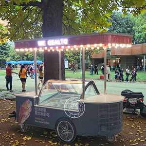 Chariot à glaces mobile avec vitrine congélateur, chariot à gelato <span class=keywords><strong>pour</strong></span> la vente de nourriture de rue, chariot commercial <span class=keywords><strong>pour</strong></span> la vente de bâtonnets glacés - Product Image 5